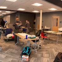 Volunteers hard at work in the IDC